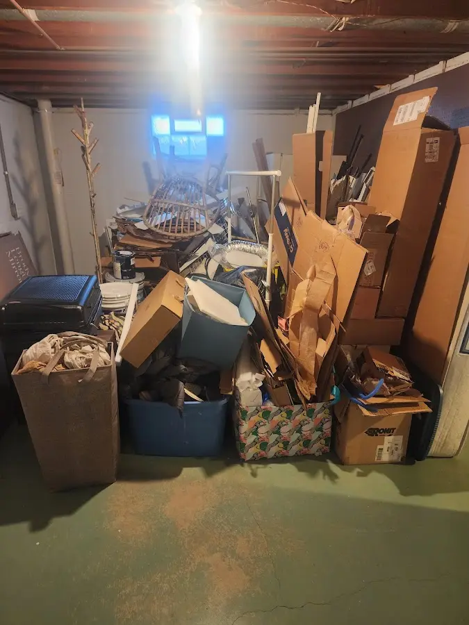 Roll-off dumpster container at job site for 2 Yard Dumpster Rental in Miamisburg